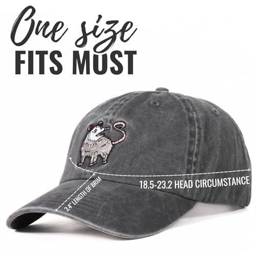 Casquette possum brodée le cadeau d'anniversaire idéal en coton gris