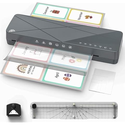 Crenova Laminator Machine,13 Inch A3 Laminator, 7 in 1 Desktop Thermal Laminator 30 Laminating Pouches, Paper Cutter and Corner Rounder, Fast Warm-Up (Office School Use) Cover