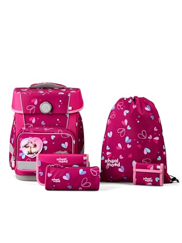 SCHOOL-MOOD Champion Maxx Klara (Häschen), 6-tlg. Schulranzenset höhenverstellbar, 22 Liter, 1,1 kg Grundschule 1.-4. Klasse, Modell 2026