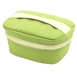 mii かばんにすっぽり収納 お弁当箱 ポーチ ランチバッグ 保冷 W17.5×D17×H4cm 保育園 幼稚園 小学生 食器 お弁当 ケース 緑 グリーン 2102-0007