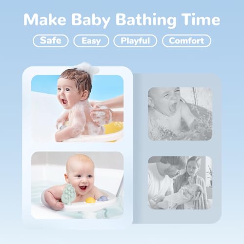 Image of Coldew Baby Bath Seat for Babies 6 Months & Up, Non-Slip Toddler Bath Seat for Baby Sitting Up, Safe Baby Bath tub Seat with Suction Cups, Soft Cushion, Baby Bath Chair Yellow