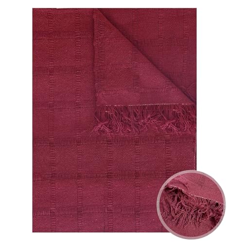 GFD – Colcha Multiusos para Sofas Lisa, Cubre Sofa, Plaid Sofa, Plaid Cama, Jarapas para Sofas, Foulard Sofa, Manta Cubre Sofa, Colcha Sofa (125 x 180, Granate)
