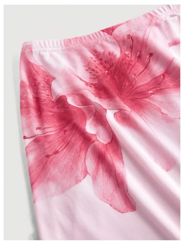 GORGLITTER Women's Boho Floral Print Mesh Flowy Maxi Skirt Trendy Summer Graphic Elastic High Waisted Beach Long Skirts3