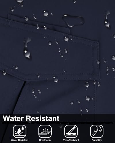 Mens Hiking Cargo Pants with 8 Pockets Elastic Waist Waterproof Ripstop Tactical Pants for Hunting Climbing4