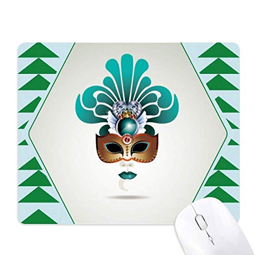 Tapis de souris vert sapin et cyan thème carnaval de Venise tapis caoutchouc bureau