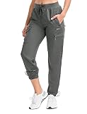 BVVU Women's Cargo Joggers Lightweight Quick Dry Hiking Pants Outdoor Waterproof Athletic Workout Pa