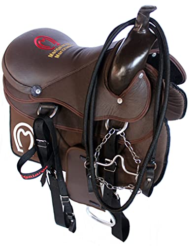 Sela Americana para Cavalo Adulto 15 Polegadas Arreada Pronta para Uso Oferta + Acessórios Manta Réd