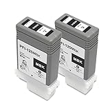 PFI-120 MBK Pigment Compatible with Canon PFI-120 Ink Cartridge Replacement for Canon imagePROGRAF IPF TM-200 TM-205 TM-300 TM-305 Printer 130ML (2 Pack Matte Black)