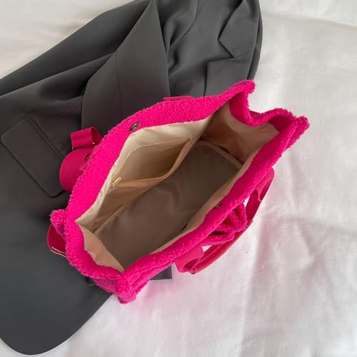Image of Cherry Tote Bag for Women Canvas Patched Purse Cute Shoulder Bag Multi-Pocket Satchel Handbag for work travel