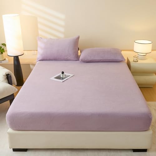 JIANINGHOME Sábana bajera de franela para invierno, 90 x 200 cm, cálida y mullida, para cama con somier