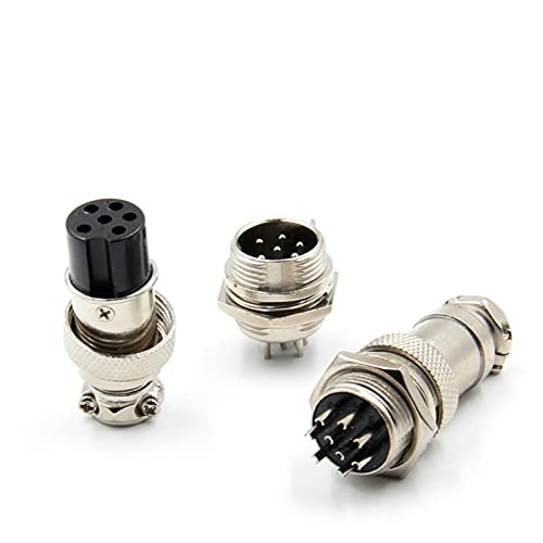 Conector de aviación GX12 de 5 pines macho y hembra en pack de 10 sets circulares de 12mm M12