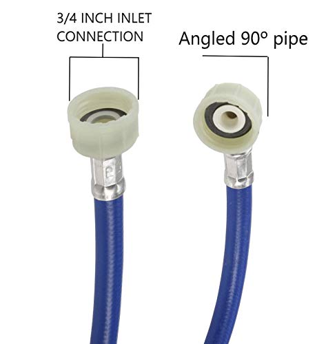 UTIZ Universal Inlet Washing Machine Hose Flexible Fill Inlet Pipe Feed Hose Pipe with 90 Degree Bend 2.5m Cold Water Hose 3/4-inch Diameter
