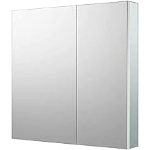Sunrosa Mirror Cabinet Storage Mirror with Shelf with Adjustable Glass Shelf, Wall Mounted with 2 Mirror Doors, Medicine Shelf Organizer, 29.9 x 27.6 x 5.1 inches 76 x 70 x 13 cm |  Blum
