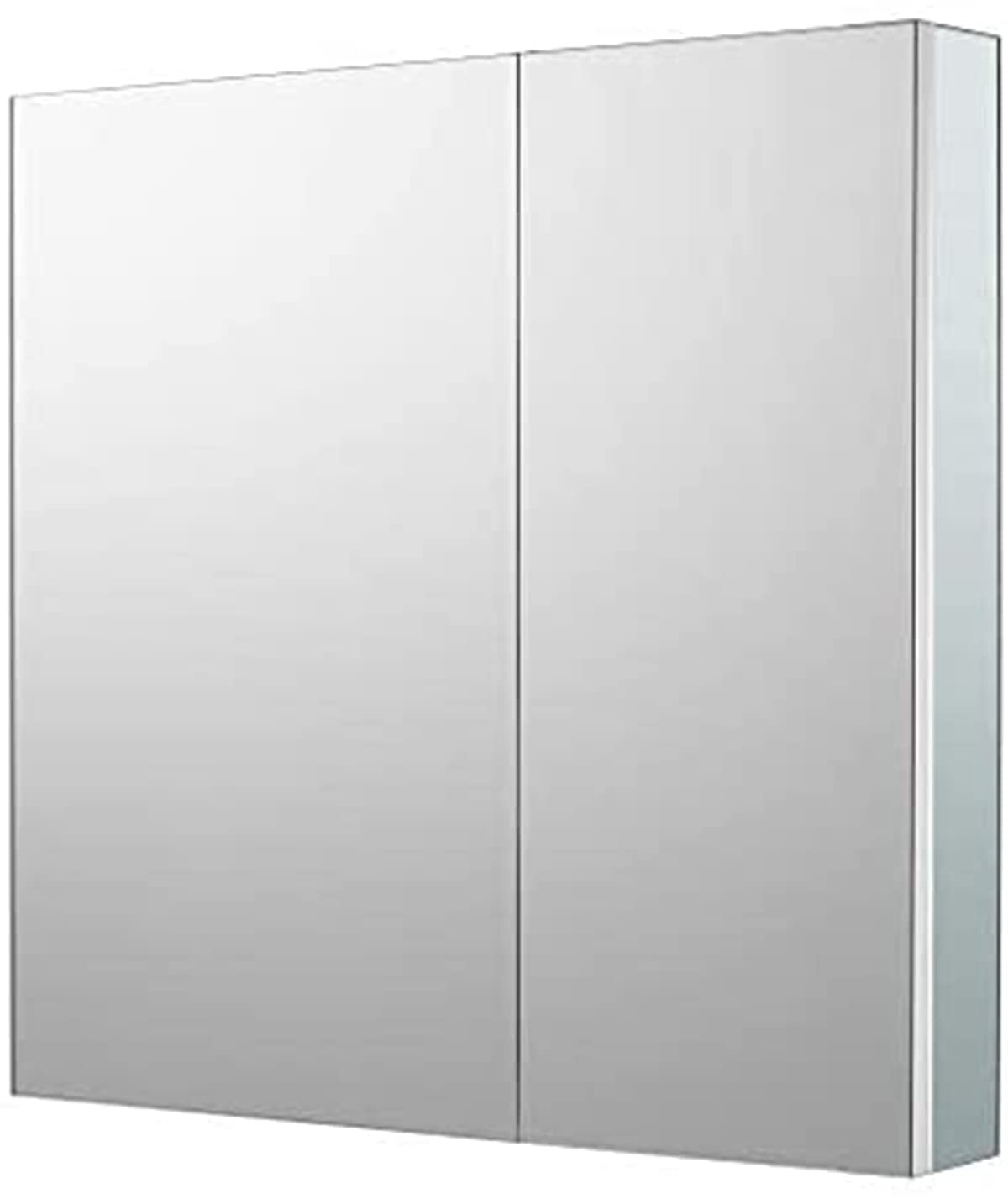 Sunrosa Aluminum Bathroom Medicine Cabinet with Mirror Door, Wall-mountable and Recessed-in Mirror Cabinet, 1 Door Medicine Cabinet Organizer (24"×24"×4.75"[AsymmetricalDoors])
