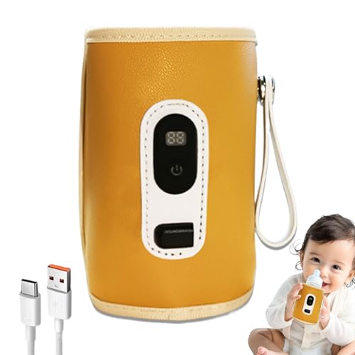 para calentador de biberones, calentador de leche de calentamiento rápido, cubierta de aislamiento portátil con ajuste de temperatura, mantiene la leche caliente y lista, práctico accesorio de