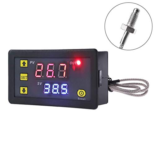 JENOR Digitaler Temperaturregler -60~500 °C K-Typ M6 Sonde Thermoelement Sensor eingebettetes Thermostat Cover