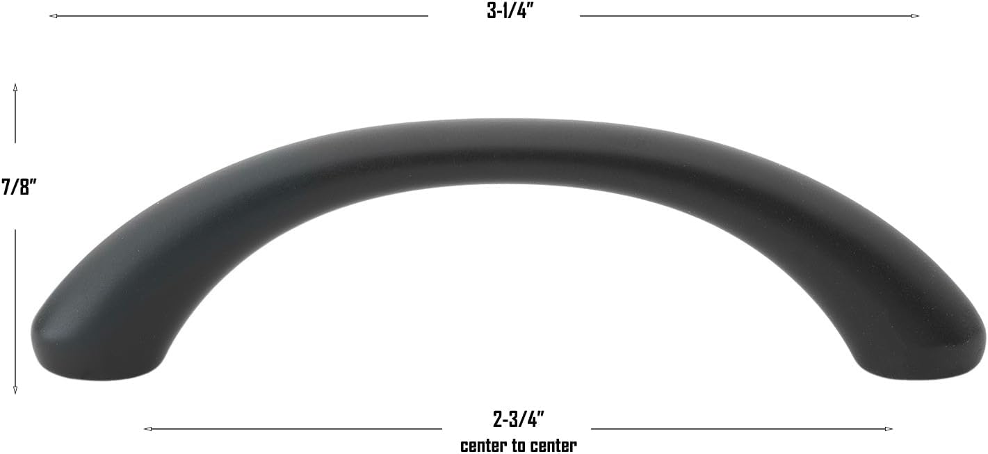 GlideRite Hardware 2-3/4" (2.75in) CC Matte Black, 25 Pack Cabinet Loop Pull