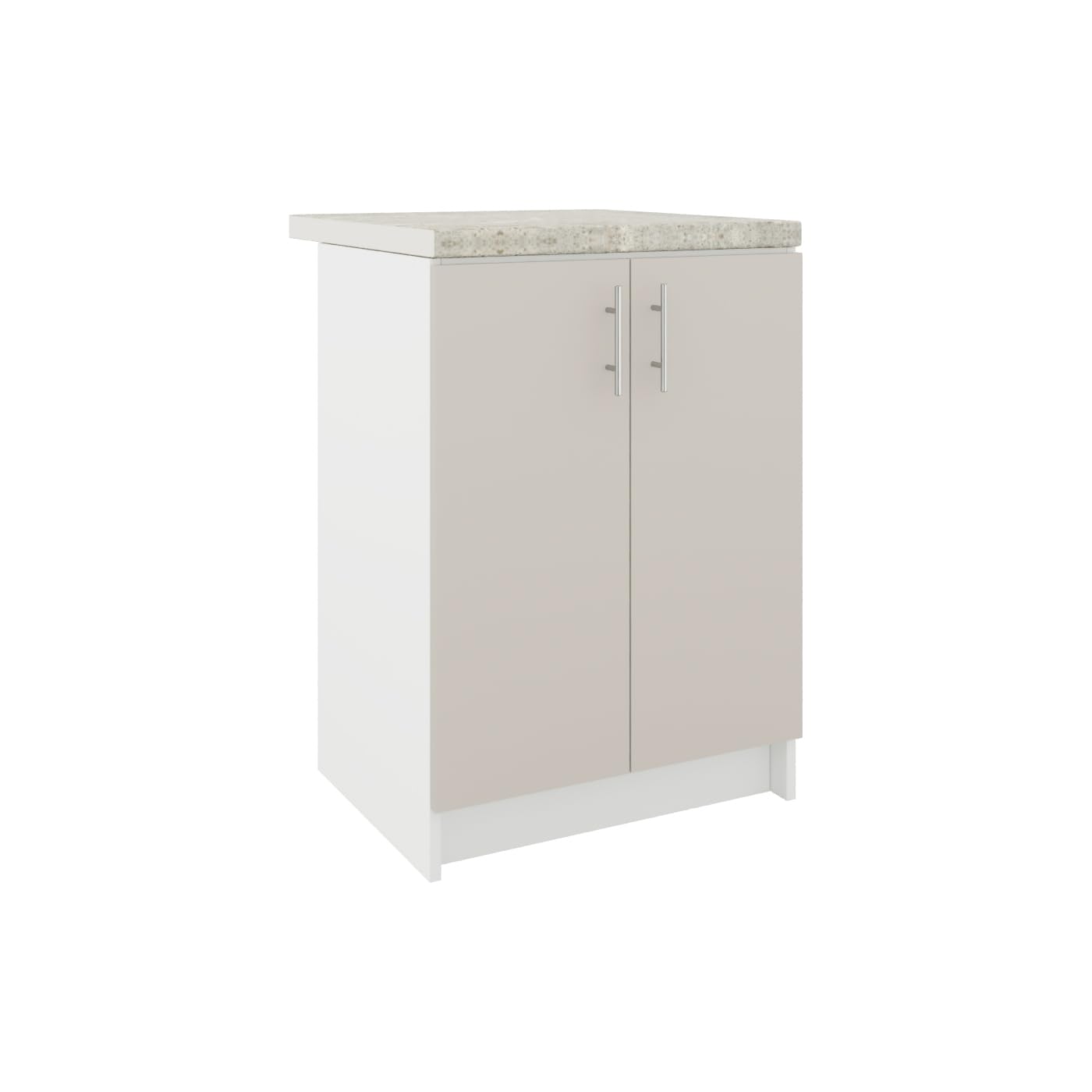 JD Greta Fixed Height 600mm Kitchen Base Cabinet Floor Unit with 38mm Worktop โ Cashmere Matt