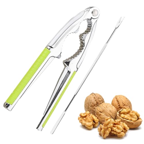 ZORVYN Cascanueces para Nueces Avellanas Cascanueces Abre Nueces de Metal con Mango Antideslizante para Almendras Pecanas Pistachos Herramienta