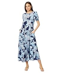 Low Tide Navy Bouquet All Day Engineered Woven Dress