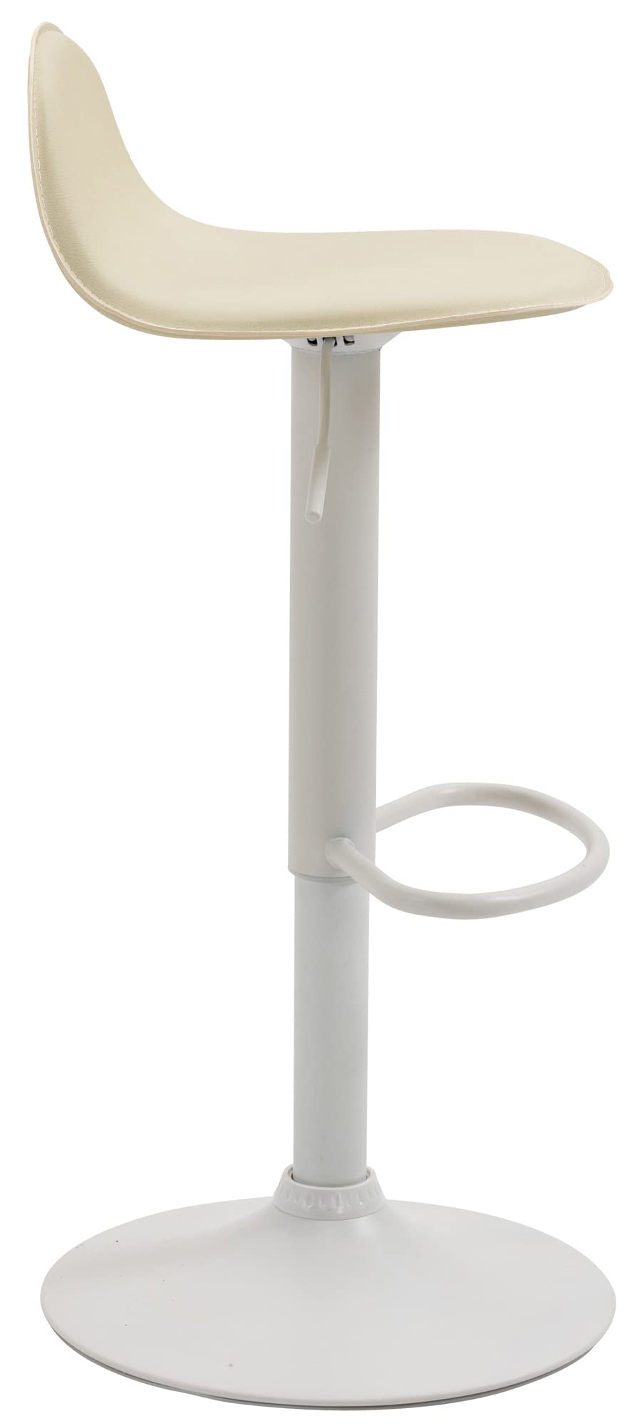 CLP Set 2 Sgabelli Design Lana Per Isola Cucina E Bar: Sedie Alte Girevoli 360° E Regolabili In Altezza 58-79 Cm, Imbottite In Similpelle, Telaio In Metallo Cromato Bianco, Base Antiscivolo