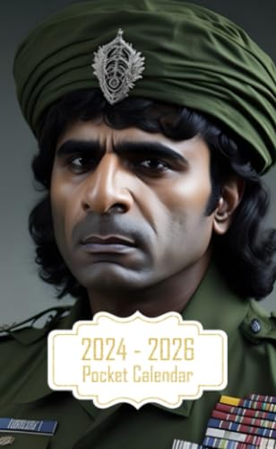 Book cover of Pocket Calendar 2024-2026: Two-Year Monthly Planner for Purse , 36 Months from January 2024 to December 2026 | Pakistani poet | John Elia | Army officer