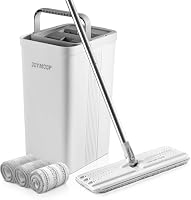 JOYMOOP Mopp und Eimer mit Wringer Set für Zuhause, Flaches Mopp- und Eimersystem, Mopps für Bodenreinigung und Wandreiniger, mit 3 wiederverwendbaren Mikrofaser-Mopp-Pads – Ansicht 6