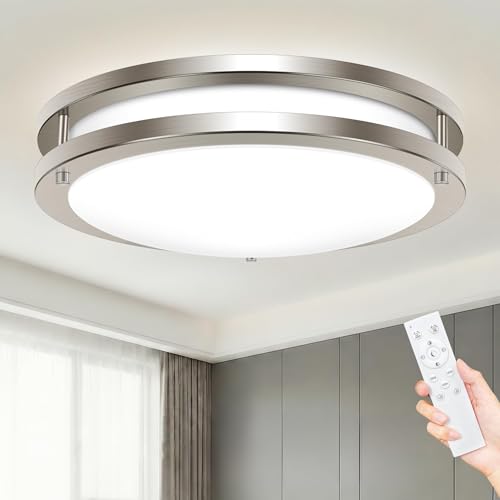 hepside LED Ceiling Light with Remote, 3000K-6500K Adjustable& Dimmable Flush