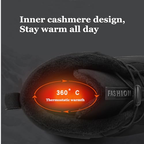 UOQAPRE Warm Snow Boots for Women and Men,Waterproof Outdoor Fur Lining Winter Shoes Lightweight Non-slip Ankle Bootie for Couple2