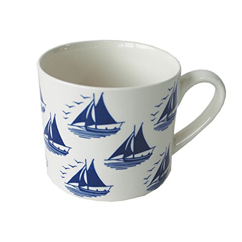 Sailing Mug, Ceramic, Blue, 15.5 x 19 x 18 cm