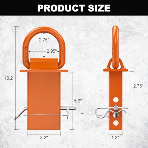 Stake Pocket Tie Down D Rings 6 PCS, Heavy Duty 5/8” Stake Pocket Tie Down Anchor for for Flatbed Cargo Trucks and Trailers, Adjustable Utility Trailer D Rings with Anti-Loss Pin, 18000 LBS Capacity - Thumbnail 2