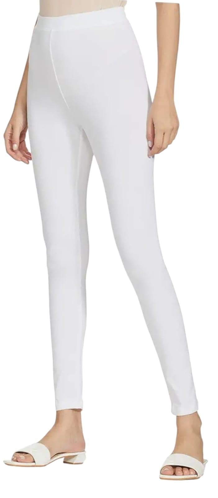Women Black Cotton Lycra Ankle Length Leggings | High Waist Stretchable Slim Fit Tights-picture-42