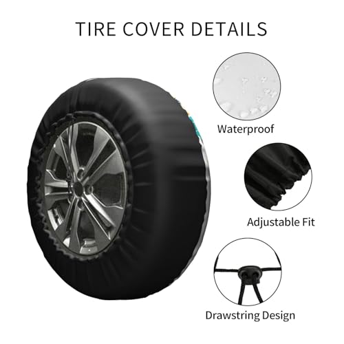 Image of Beach Sunset Spare Tire Cover Wheel Protectors Tyre Covers Weatherproof Wheel Covers Universal Fit for Trailer Rv SUV Truck Camper Travel Trailers 14 inch
