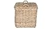 KOUBOO Rattan Core Rectangular Storage Basket with Lid, Large - Wicker Basket, Decorative Storage Box, Home Organizer, Laundry Hamper, Toy Box, Kitchen Storage, Natural