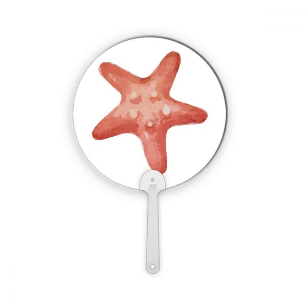 Éventail de mer plastique rond portable décoration artisanat vie marine rouge