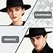Unisex Classic Manhattan Structured Trilby Fedora Hat Wide Brim Felt Fedora Hat Cap Jazz Hat Black