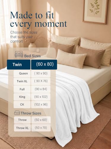 Image of Utopia Bedding Ultra Soft Fleece Bed Blanket Twin Size White (60x80 Inches)