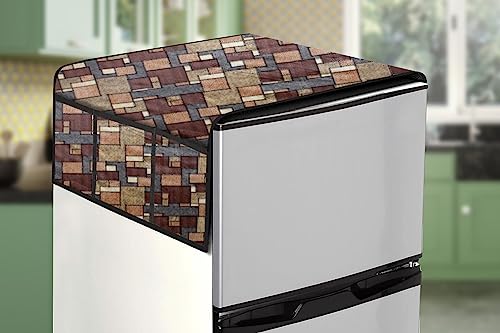 Image of Stylista Refridgerator top Cover Suitable for Samsung RT28C3452CU /HL, 236 Liter Fridge, Dimension (WXD) 65x111 CM, Seamless Pattern Brown