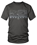 Amdesco Men's Ford Mustang Grill, Officially Licensed Ford T-Shirt, Charcoal Grey XL