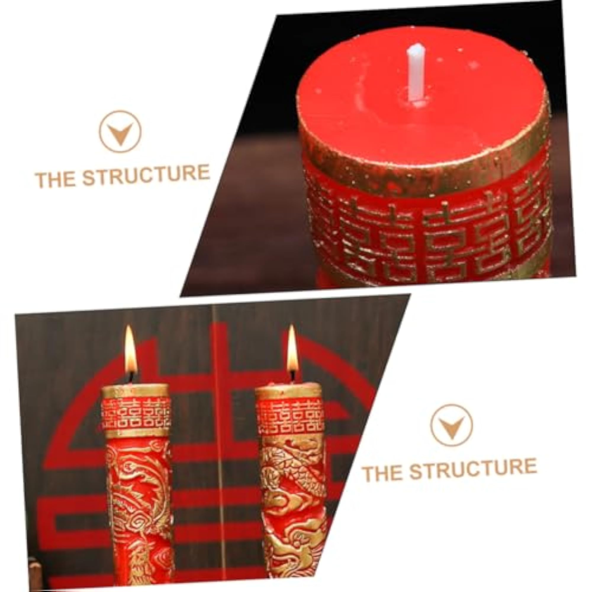 Chinese Wedding Candles Dragon Phoenix Decorative Candle Adornments