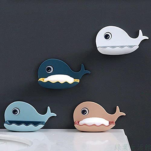 Image of Vrajart's Double Layers Fish Shape Plastic Adhesive Waterproof Wall Mounted Bar Soap Dish Holder Organizer Rack for Bathroom Accessory || Random Color [ Pack of 1 ]