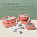 Caraway Glass Food Storage Set, 14 Pieces - Easy to Store, Non Toxic Lunch Box Containers with Glass Lids - Includes Storage Organizer & Dot & Dash Inserts - Perracotta