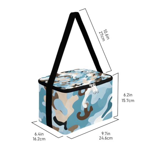 GzLeyigou Lunch Bags for Women Men 9 Cans,Camouflage Hot & Cold Food Delivery Bag Insulated Grocery Bag Insulated Lunch Box Cooler Bag for Office Work Picnic Beach