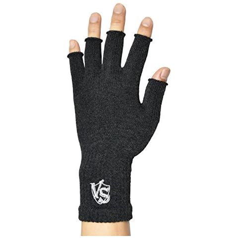 Vital Salveo - Stretchy Fingerless Texting Circulation Fingerless Recovery Arthritis Carpal Tunnel Gloves -Large-Dark Grey Cover