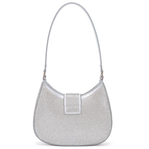 Image of BBTT.ful Rhinestone Evening Handbags Sparkling Crystal Purse Daily Casual Shoulder Bag