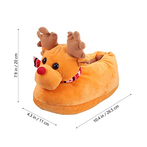 Pantufa de Natal KesYOO de pelúcia com alce aconchegante para o inverno para adultos, casal, calçado