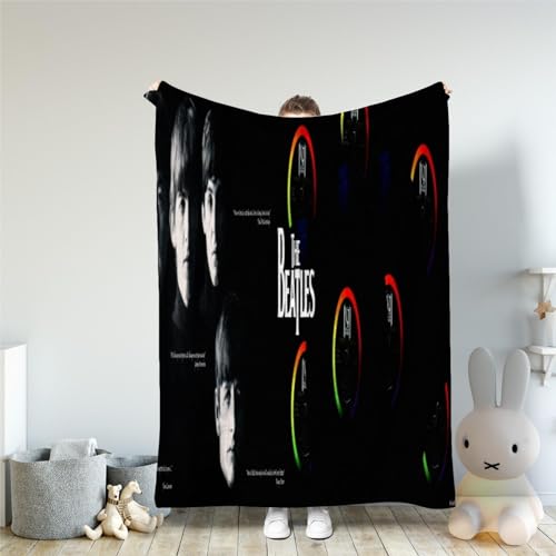 CHEWYZ Couverture en Flanelle imprimée The Beatles,Couverture en Peluche à Motif 3D,Couverture Tendance d’automne,Couverture Douce et pelucheuse pour Enfants,garçons et Adultes (100x130cm) - Les Beatles, Paul McCartney, John Lennon, RIngo Starr, George Harrison CHEWYZ Couverture en Flanelle imprimée The Beatles,Couverture en Peluche à Motif 3D,Couverture Tendance d'automne,Couverture Douce et pelucheuse pour Enfants,garçons et Adultes (100x130cm)
