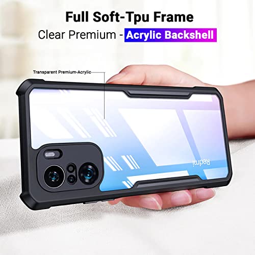 Image of LIRAMARK Transparent Clear Shock Proof Back Cover Case Designed for Redmi Mi 11X / 11X Pro / 11i / K40 / K40 Pro / K40 Pro Plus /Poco F3 (Black)