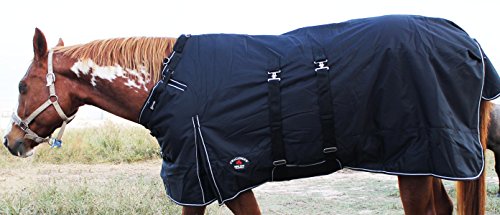 Image of Challenger 1200D Turnout Waterproof Horse Heavy Winter Blanket w /Bellyband Black 551B
