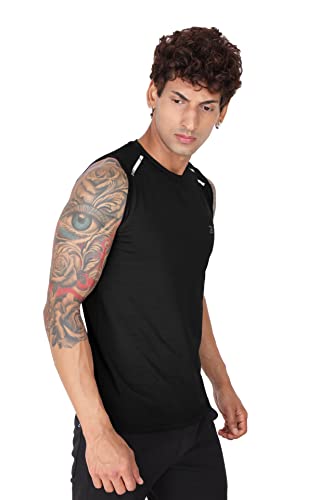 Image of Big Button Mens Dry Fit Stretchable Cut Sleeves Sports Tshirt Tank Top